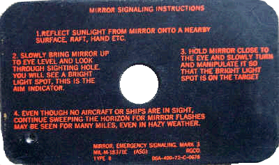 Rear of a signal mirror