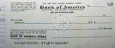 Bank of America Check
